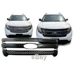 1pc Abs Black Overlay Grille Grill Fits 2011 2012 2013 2014 2015 Ford Explorer