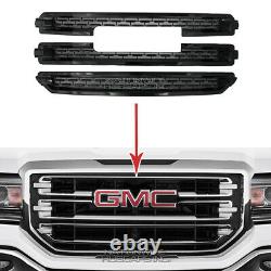 2016-2018 GMC Sierra 1500 SLT BLACK Snap On Grille Overlay Grill Covers Inserts