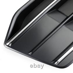 2PCS Front Bumper Cover Grille Bezel Insert Fit Audi Q5 2018-22 BLK/Chrome A1