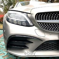 2x Front Air Vent Cover Trim For 2019-21 Benz C Class C200 C260 W205 Glossy BLK