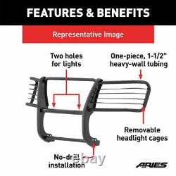 Aries 1.5 Grille Guard Kit Carbon Steel SemiGloss BLK for Honda Ridgeline 17-18