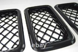 Black Horse 2011-2017 Jeep Compass Overlay Grille Trims Gloss Black