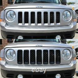 Black Horse 2011-2017 Jeep Patriot Overlay Grille Trims Gloss Black