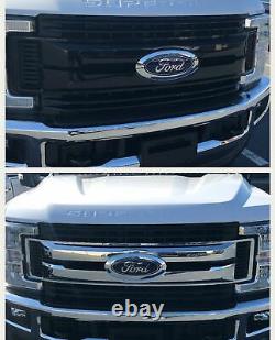 Black Horse 2017-2019 Ford F-350 Overlay Grille Trims Gloss Black