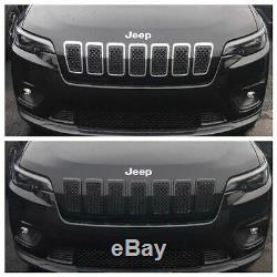 Black Horse 2019-2020 Jeep Cherokee Overlay Grille Trims Gloss Black