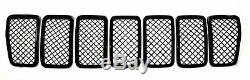 Black Horse 2019-2020 Jeep Cherokee Overlay Grille Trims Gloss Black