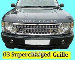 Black SUPERCHARGED conversion grille kit for Range Rover L322 03-05 Vogue grill