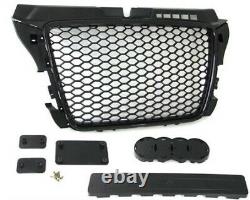 Black honeycomb mesh grill compatible with Audi A3 8P3 2008-2013 S3 RS style