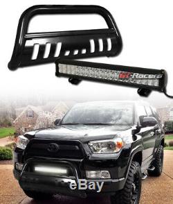 Blk Bull Bar Bumper Guard+120W CREE LED Fog Light Lamp For 10-20 Toyota 4Runner