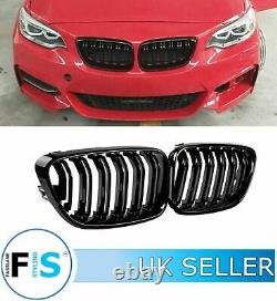 Bmw 2 Series F22 F23 M2 Style Grilles & Front And Side Splitters Gloss Blk 13+