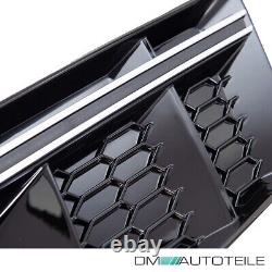 Bumper grid set honeycombs black silver fits Audi A4 B9 from 2015-2019