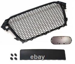 Cooler front grill honeycomb grill emblem holder black fits Audi A4 B8 11-15