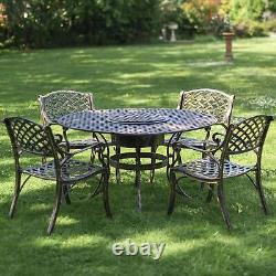 Deluxe Antique Gold Frosted Four Seater Table & Chair Set with Grill