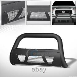 Fit 07-21 Toyota Tundra/08+ Sequoia Matte Blk Studded Mesh Bull Bar Grille Guard