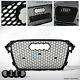 Fit 13-16 Audi A4/s4 B8.5 Glossy Blk Rs Honeycomb Mesh Front Bumper Grill Grille