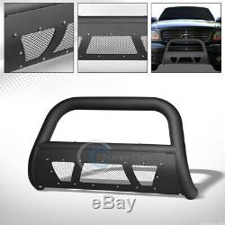 Fit 97-03 Ford F150/F250/Expedition Matte Blk Studded Mesh Bull Bar Grille Guard
