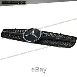 Fit BENZ 00-06 W215 CL-Coupe Front Bumper Grille Chrome Gloss Black B-DCL Look