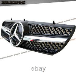 Fit BENZ 00-06 W215 CL-Coupe Front Bumper Grille Chrome Gloss Black B-DSL Look