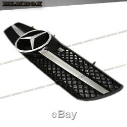 Fit BENZ 00-06 W215 CL-Coupe Front Bumper Grille Chrome Glossy Black BLK-SL Look