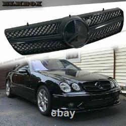 Fit BENZ 00-06 W215 CL-Coupe Front Bumper Grille Fully Gloss Black B-DBL Look