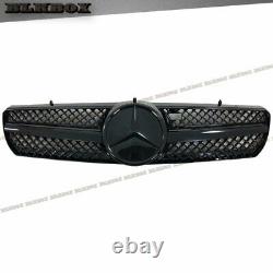 Fit BENZ 00-06 W215 CL-Coupe Front Bumper Grille Fully Gloss Black B-DBL Look