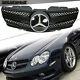 Fit Benz 03-06 R230 Sl-converti Front Bumper Grille Shiny Black Cover With Sl Look