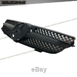 Fit BENZ 03-09 W209 CLK-Coupe Front Bumper Grille- BLK-D Fully Gloss Black Look