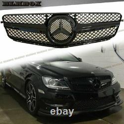 Fit BENZ 08-14 W204 C-Sedan Front Bumper Fence Grille All Gloss Black B-SL Look