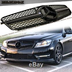 Fit BENZ 08-14 W204 C-Sedan Front Bumper Fence Grille All Gloss Black B-SL Look
