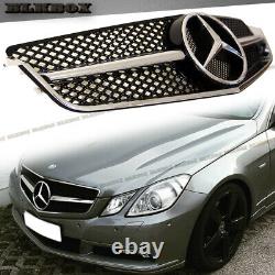 Fit BENZ 10-13 W207 E-COUPE Front Bumper Grille Chrome Silver Gloss Black B Look