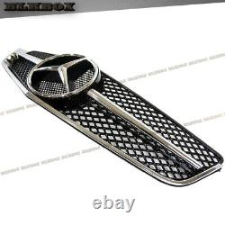 Fit BENZ 10-13 W207 E-COUPE Front Bumper Grille Chrome Silver Gloss Black B Look