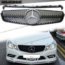 Fit BENZ 10-13 W207 E-COUPE Front Bumper Grille Shiny Gloss Black BLK-C Look