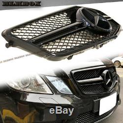 Fit BENZ 10-13 W212 E-Sedan Front Bumper Grille Cover Full Gloss Black BLK2 Look