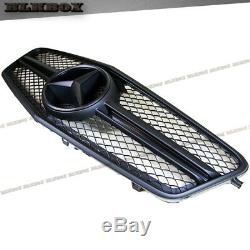 Fit BENZ 10-13 W212 E-Sedan Front Bumper Grille Cover Full Matte Black BLK2 Look