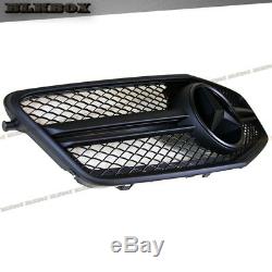 Fit BENZ 10-13 W212 E-Sedan Front Bumper Grille Cover Full Matte Black BLK2 Look
