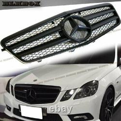 Fit BENZ 10-13 W212 E-Sedan Front Bumper Replaced Grille- All Matte Black A Look