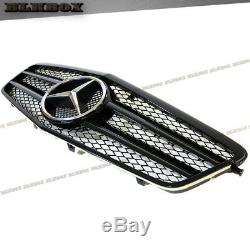 Fit BENZ 10-13 W212 E-Sedan Front Bumper Replaced Grille- BLK-A Gloss Black Look