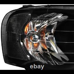 Fits 02-05 Dodge Ram Black Headlights Signal nb+Matte Blk Rivet Bolt Mesh Grille