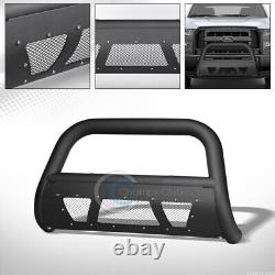 Fits 04-20 Ford F150/03+ Expedition Matte Blk Studded Mesh Bull Bar Grille Guard