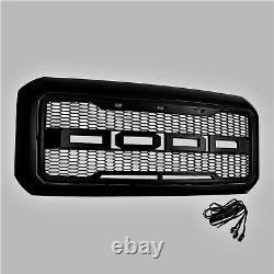 Fits 11-16 Ford F250 F350 Raptor Style Front Grille with Letters F R Matte Black