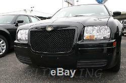 Fits 2005-2010 Chrysler 300 Black Bentley Mesh Grille Chrome Bently Grill