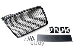 Fits Audi A4 B7 04-09 honeycomb grill radiator grille front grill black