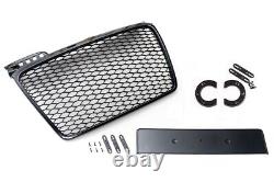 Fits Audi A4 B7 honeycomb grill radiator grille front grill black gloss 04-09