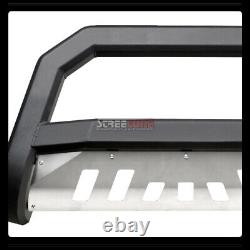 For 03-17 Expedition Matte Blk AVT Bull Bar Push Bumper Grill Grille Guard+Skid