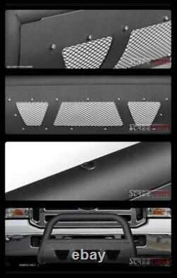 For 05-07 F250/F350 Superduty Matte Blk Studded Mesh Bull Bar Grill Grille Guard