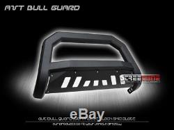 For 05-19 Nissan Frontier Matte Blk AVT Bull Bar Brush Push Bumper Grille Guard