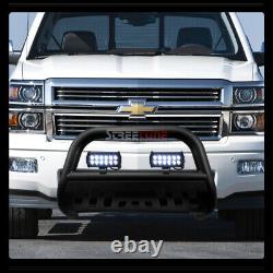 For 07-14 Avalanche/Escalade Matte Blk Bull Bar Grille Guard+36W CREE LED Lights