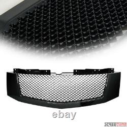 For 07-14 Escalade/EXT Glossy Blk Mesh Front Hood Bumper Grill Grille Guard ABS