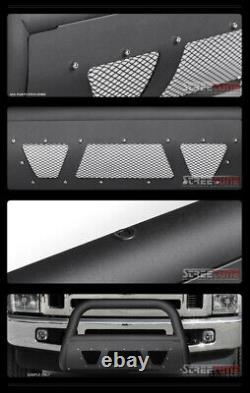 For 08-10 F250/F350 Superduty Matte Blk Studded Mesh Bull Bar Grill Grille Guard