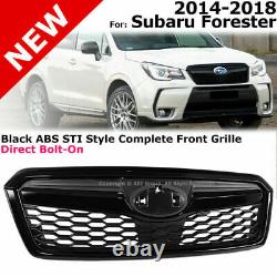 For 14-18 Subaru Forester STI Style Black Grill Front Upper Grille Assembly